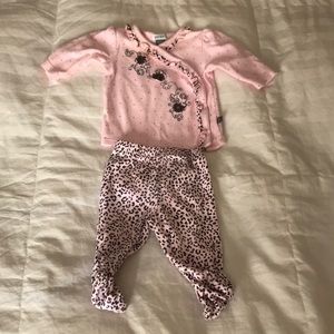Pink and gray newborn outfit